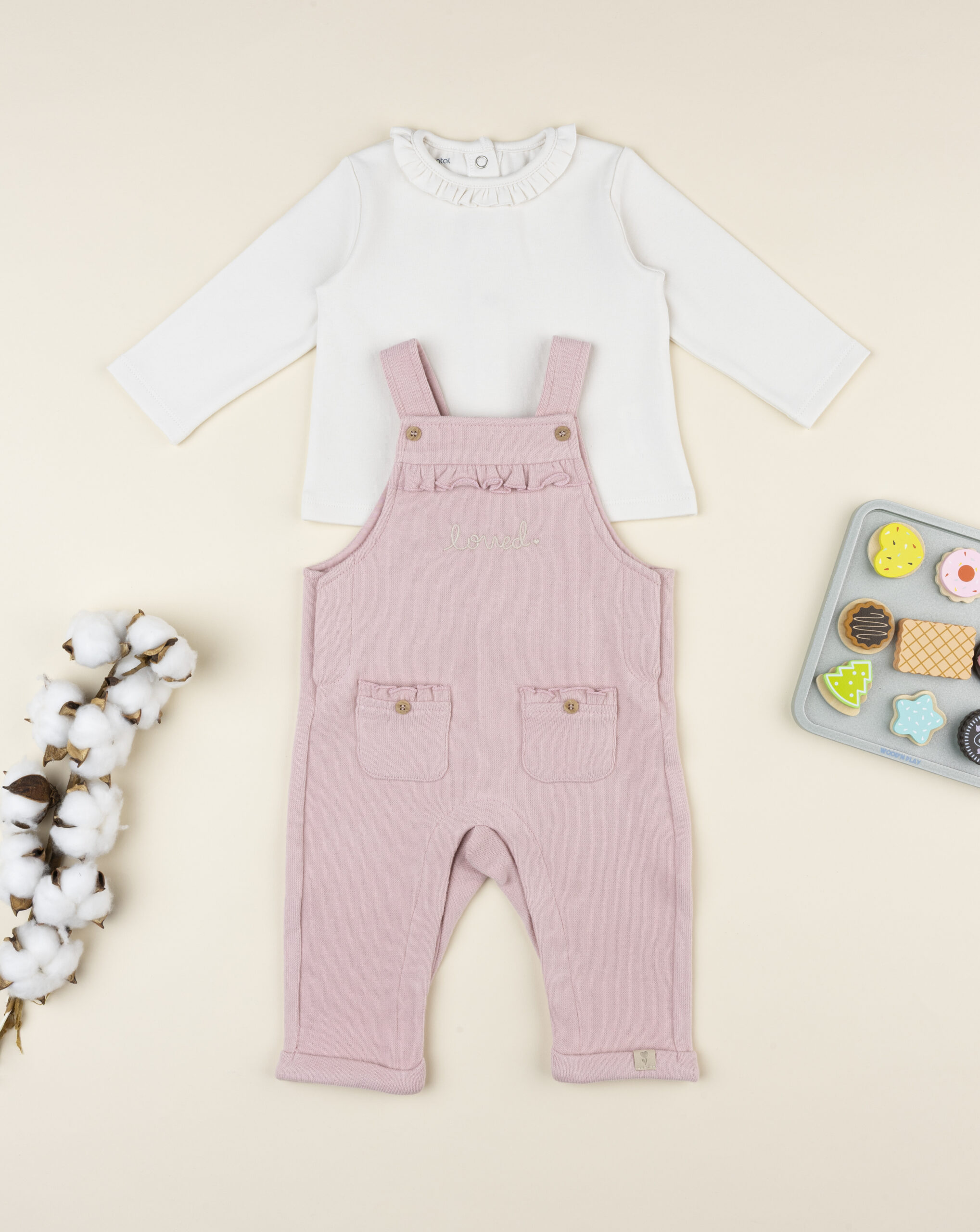 βρεφικό σετ μπλούζα και σαλοπέτα loved για κορίτσι - Prénatal