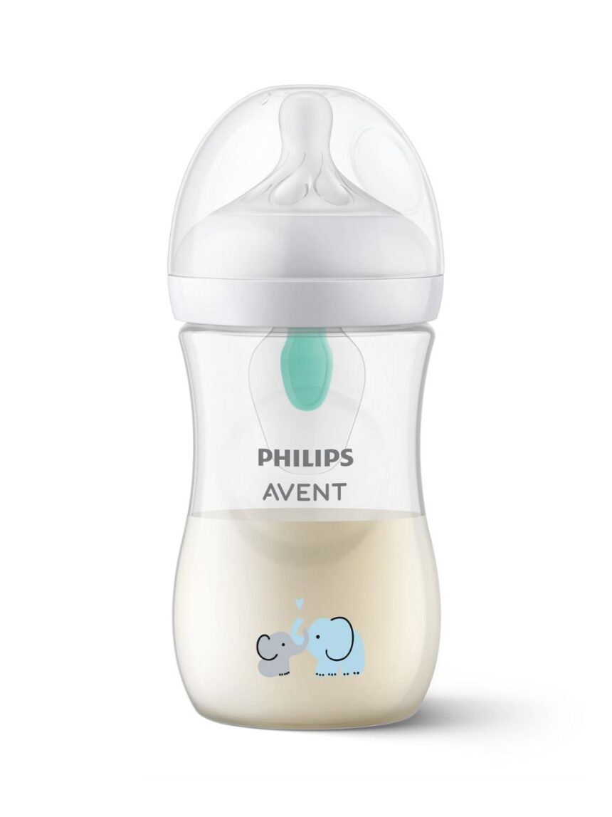 Philips avent πλαστικό μπιμπερό natural response με airfree valve 260ml 1m+ elephant scy673/81 - Philips Avent