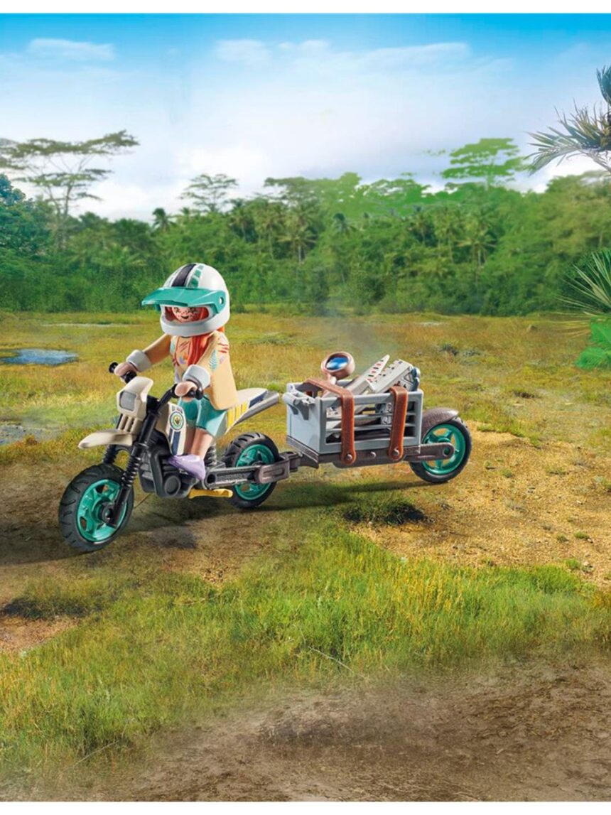 Playmobil dinos t-rex και εξερευνητής με μοτοσικλέτα 71524 - Playmobil