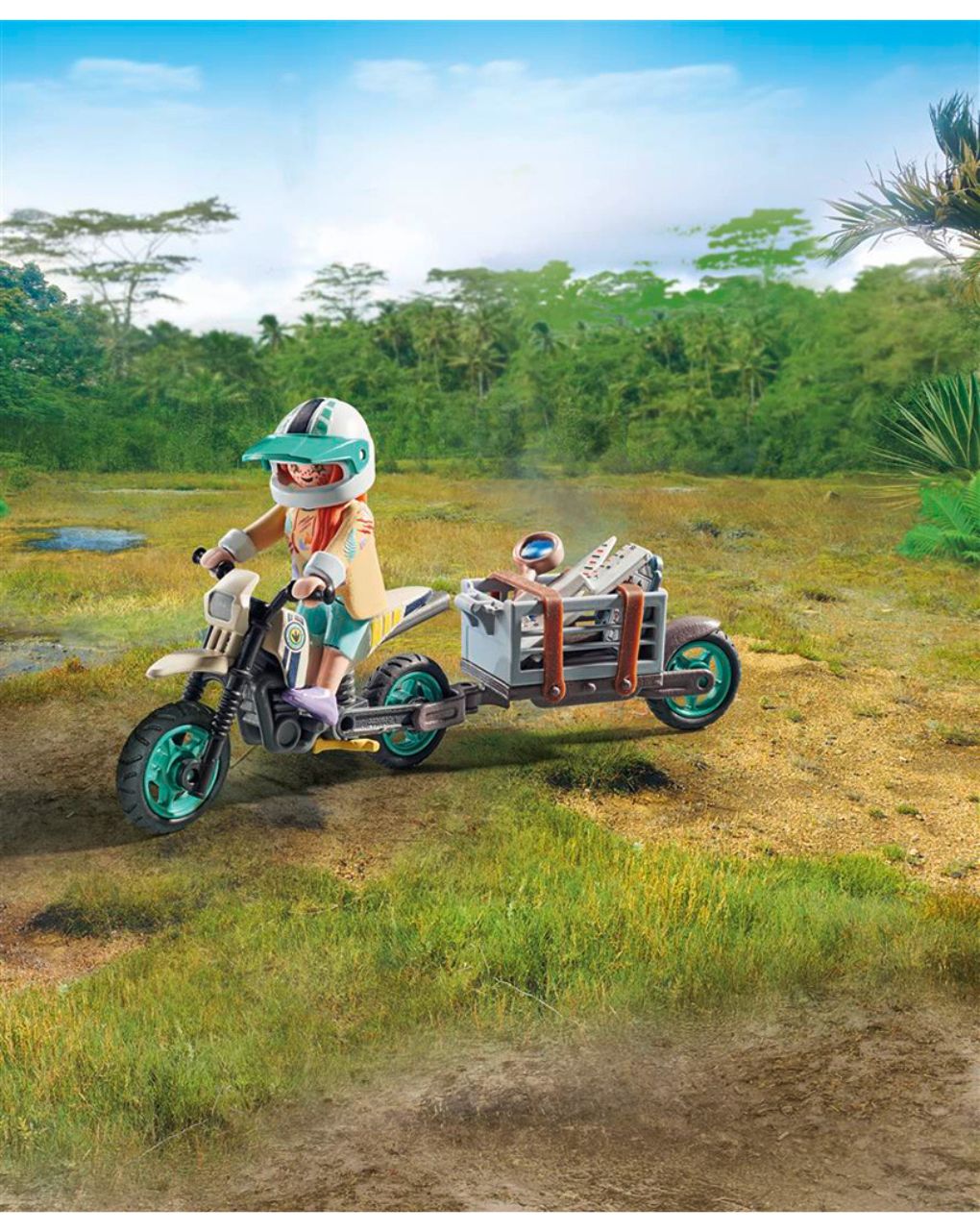 Playmobil dinos t-rex και εξερευνητής με μοτοσικλέτα 71524 - Playmobil