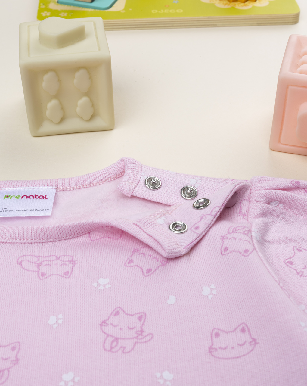 βρεφική πιτζάμα ροζ με γατάκια για κορίτσι - Prénatal