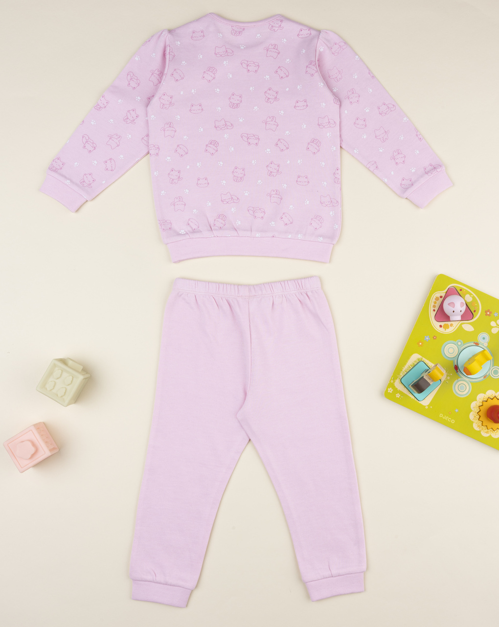 βρεφική πιτζάμα ροζ με γατάκια για κορίτσι - Prénatal