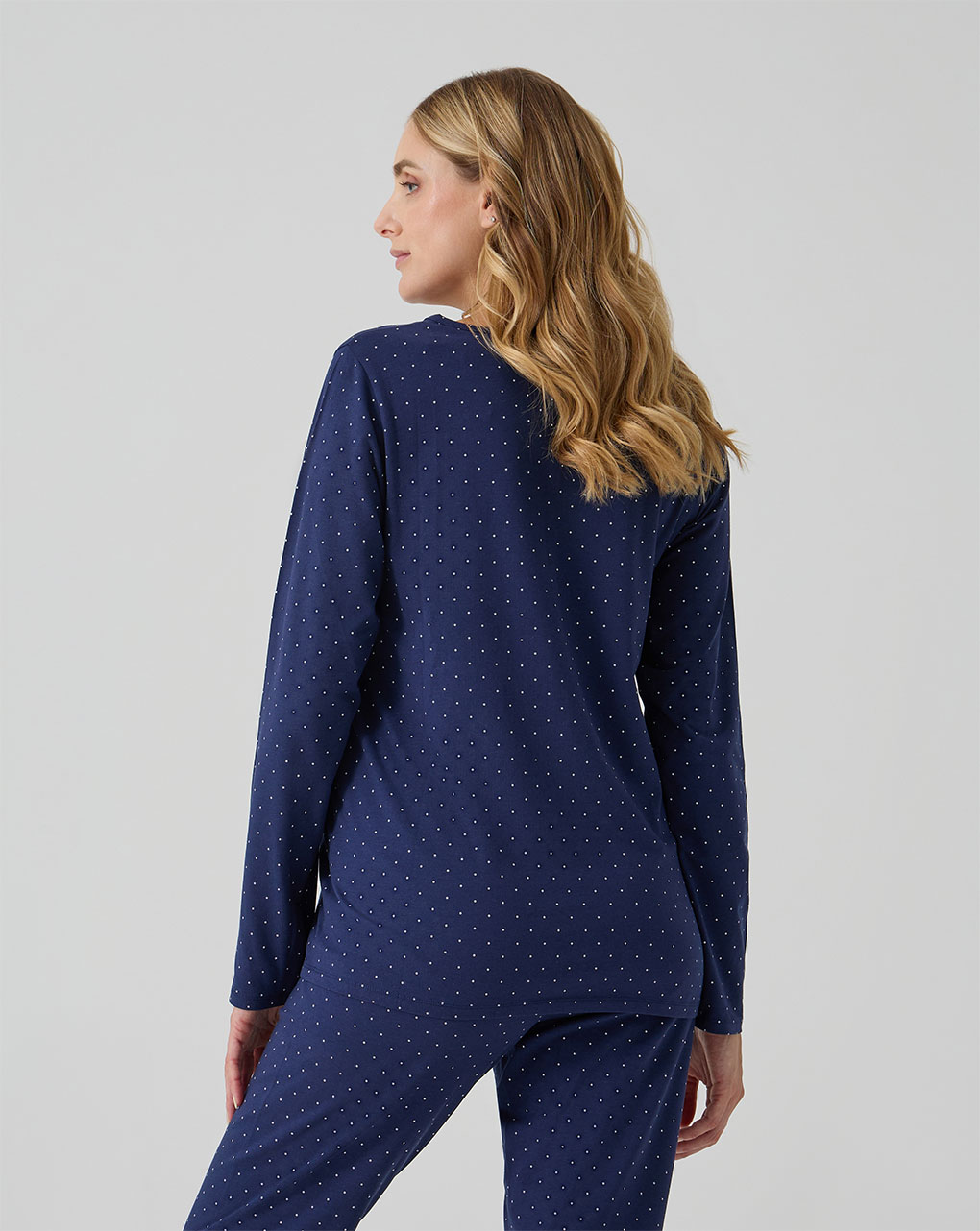 γυναικεία πιτζάμα εγκυμοσύνης/θηλασμού μπλε πουά - Prénatal