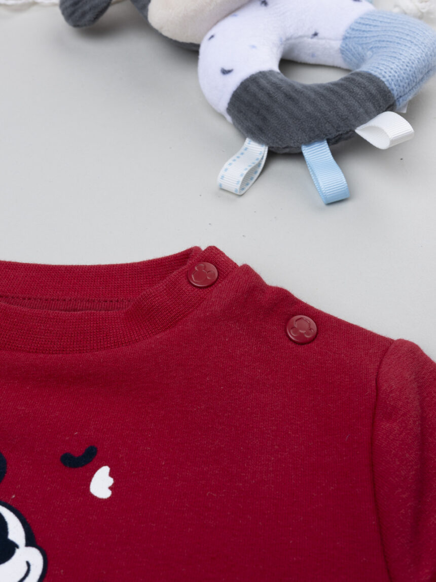 βρεφική μπλούζα φούτερ μπορντώ mickey για αγόρι - Prénatal