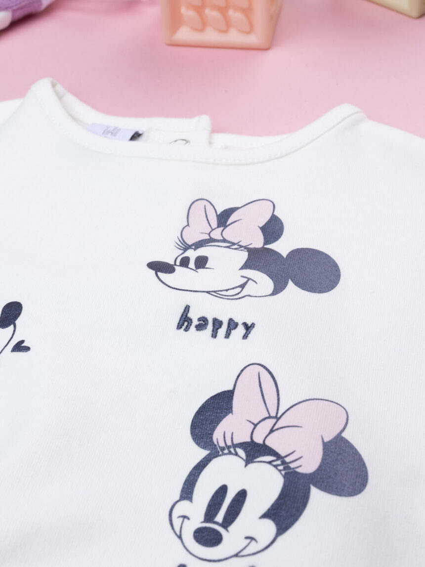 βρεφική μπλούζα φούτερ λευκή minnie για κορίτσι - Prénatal