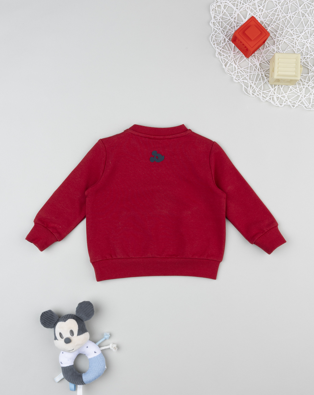 βρεφική μπλούζα φούτερ μπορντώ mickey για αγόρι - Prénatal