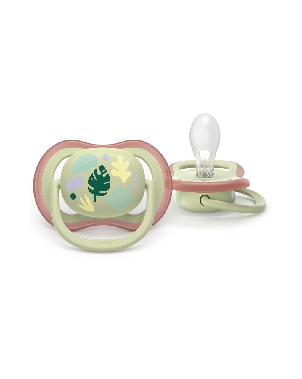Philips avent ultra air πιπίλες σιλικόνης 2τμχ 6-18m pastel green/blue leaves scf087/17 - Philips Avent