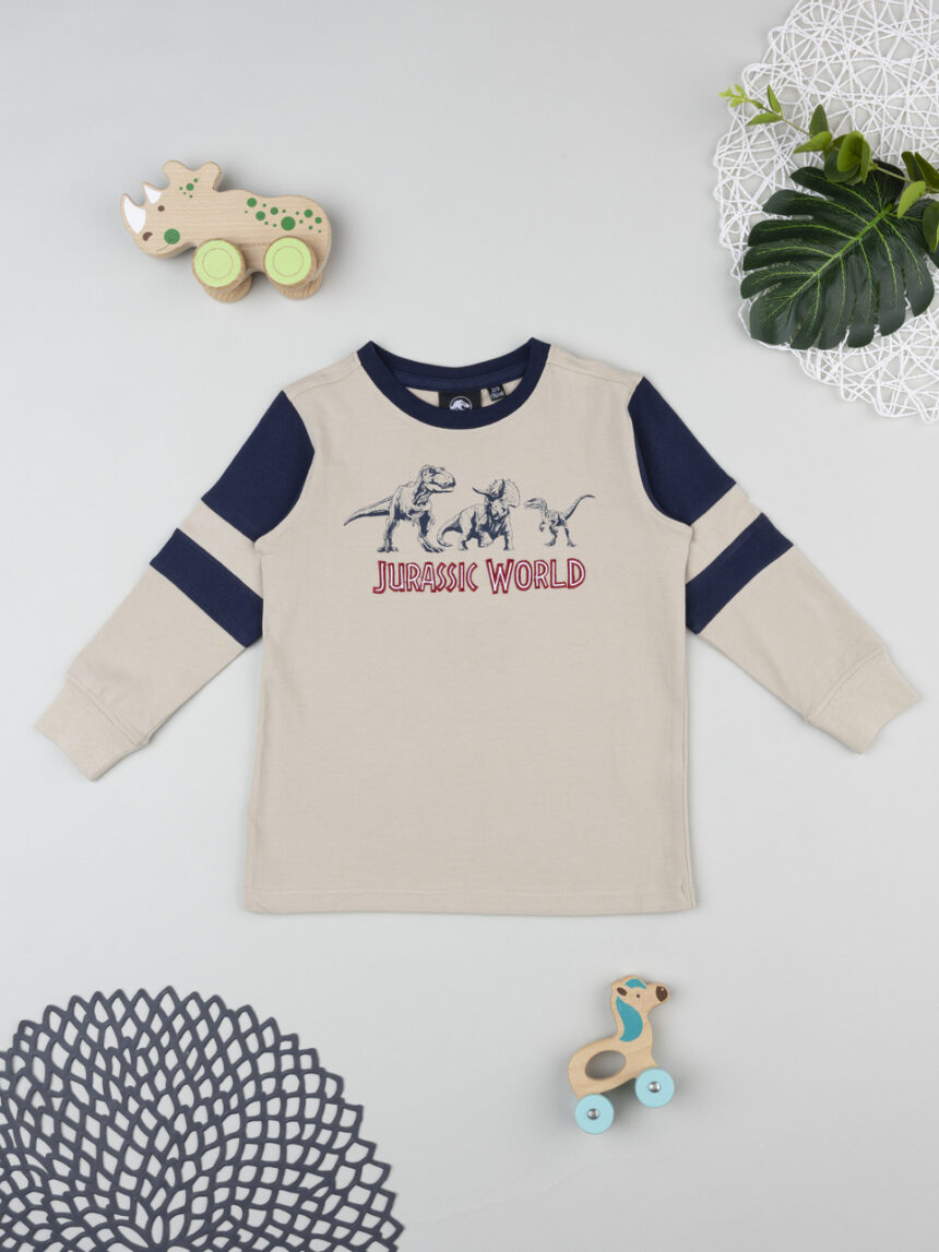 παιδική μπλούζα μπεζ jurassic world για αγόρι - Prénatal