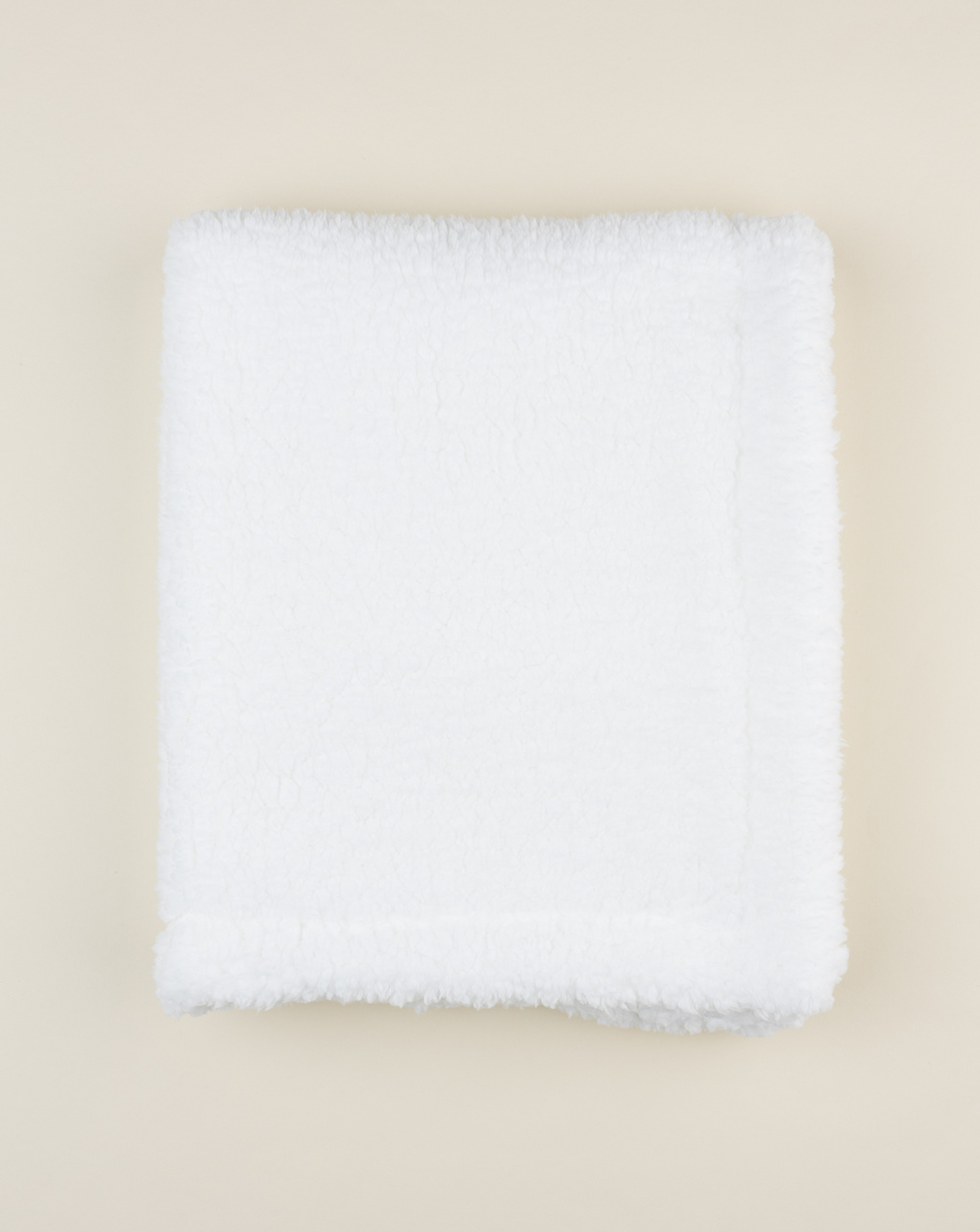 βρεφική σενίλ κουβέρτα λευκή με γουνάκι unisex - Prénatal