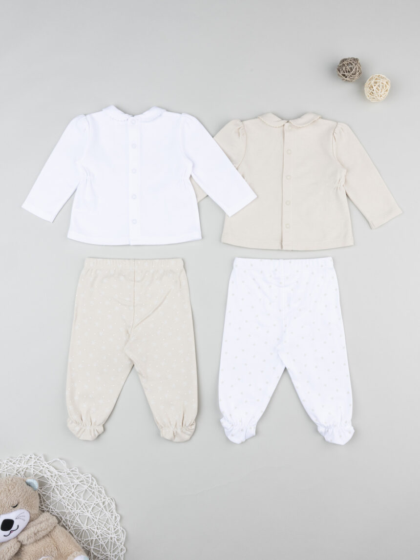 βρεφικά σετ μπλούζα και γκέτα πακέτο x2 με πουλάκια για κορίτσι - Prénatal