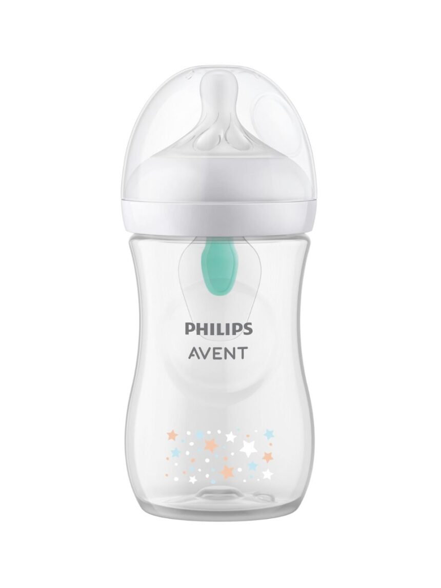 Philips avent πλαστικό μπιμπερό natural response με airfree valve 260ml 1m+ αστέρια και αρκουδάκι scy673/82 - Philips Avent