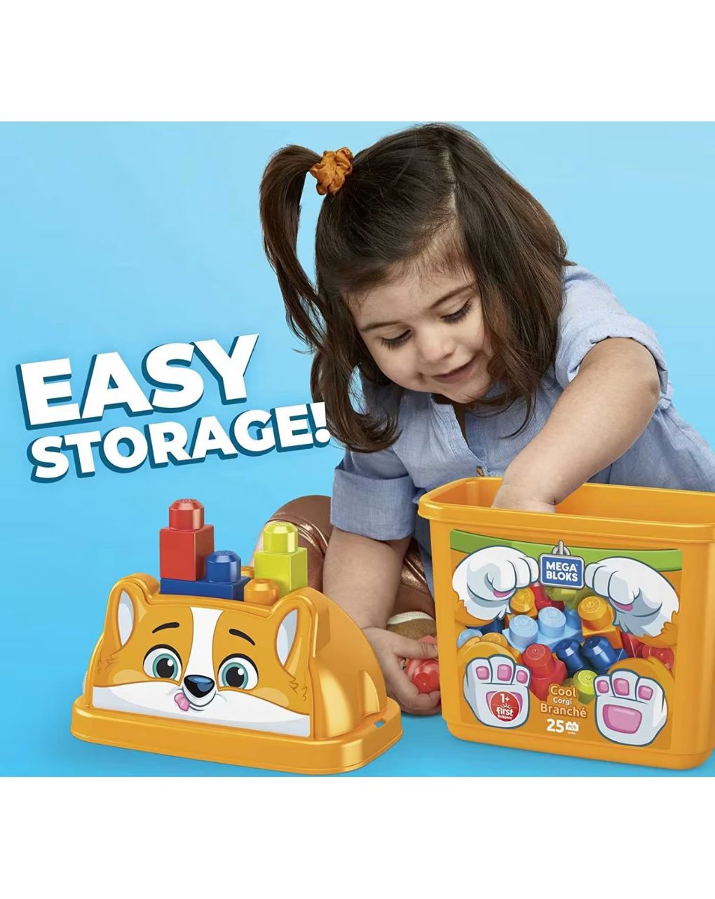 Mega cool corgi κουβαδάκι με τουβλάκια 25τμχ σκυλάκι hdk81 - Mattel