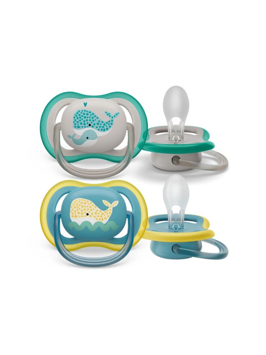 Philips avent ultra air silicone πιπίλες σιλικόνης 2τμχ 18m+ grey/blue scf349/24 - Philips Avent