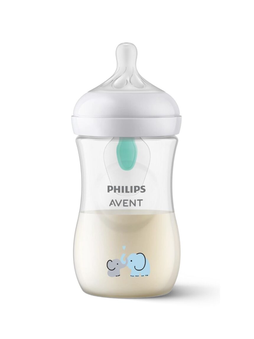 Philips avent πλαστικό μπιμπερό natural response με airfree valve 260ml 1m+ elephant scy673/81 - Philips Avent