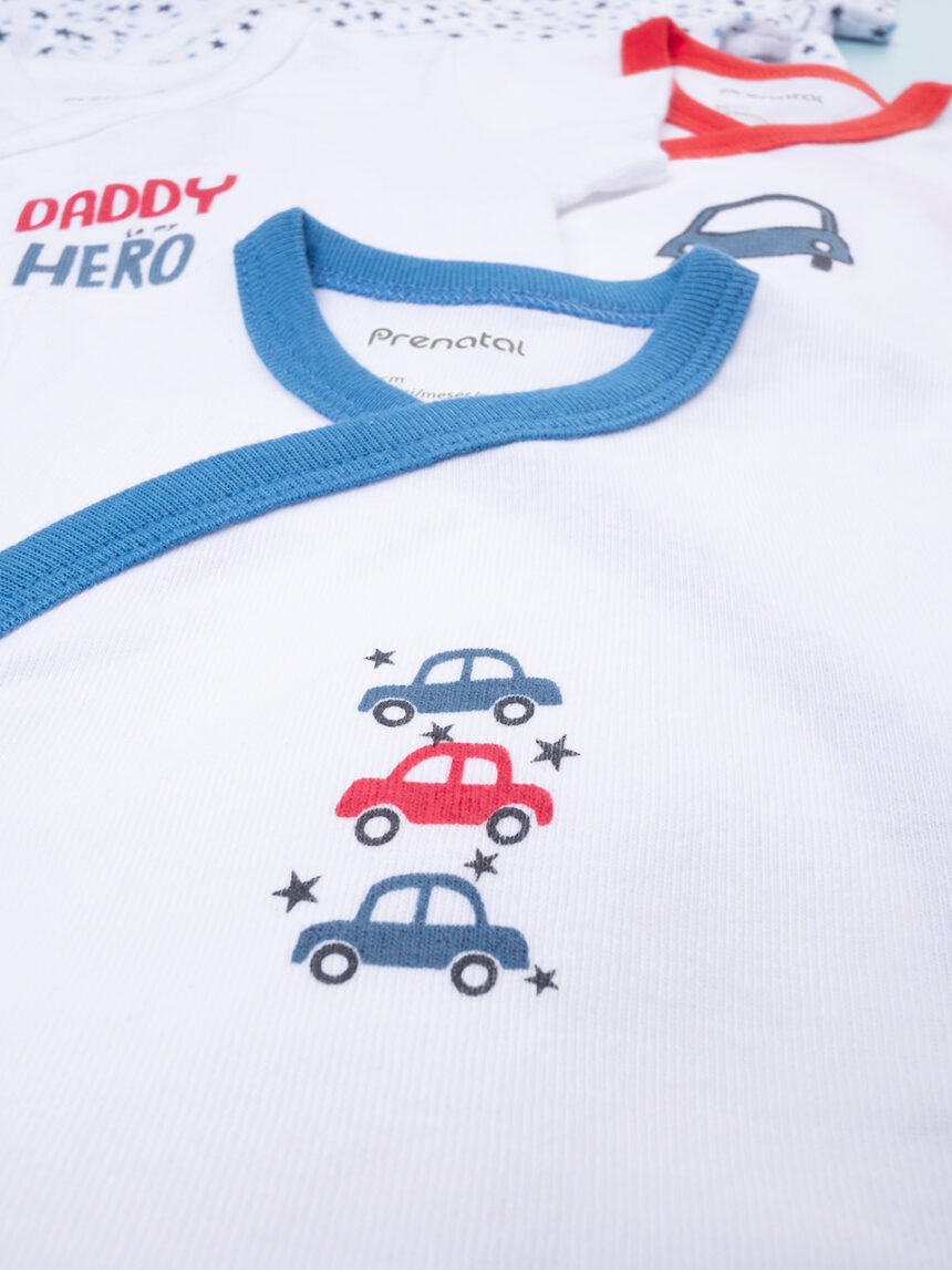 βρεφικά κορμάκια πακέτο x5 με αυτοκίνητα για αγόρι - Prénatal