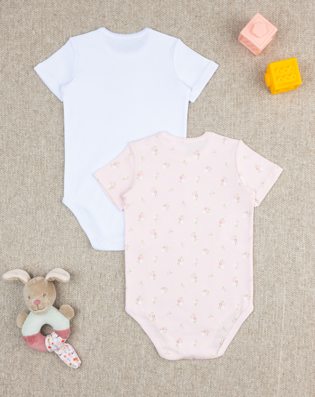 βρεφικά κορμάκια πακέτο x2 flowers για κορίτσι - Prénatal