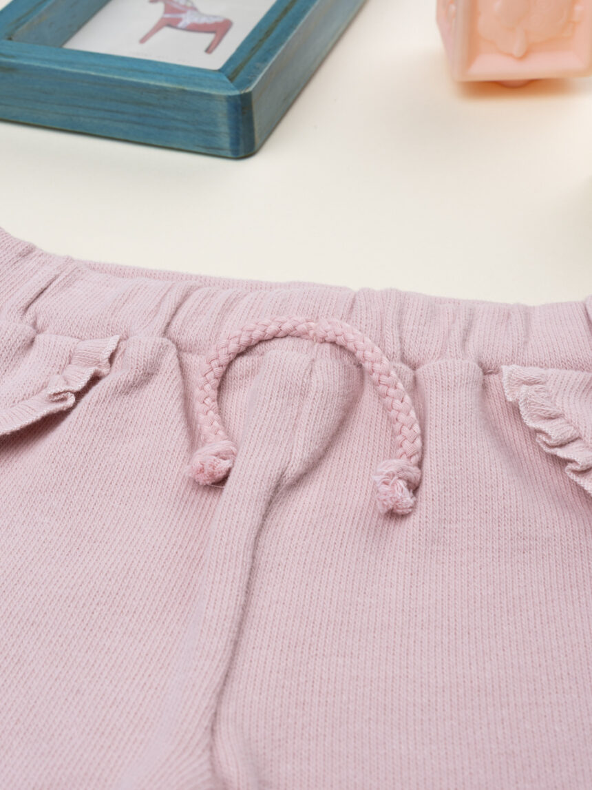 βρεφικό παντελόνι ροζ με βολάν για κορίτσι - Prénatal