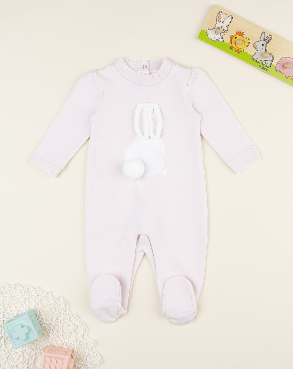 βρεφικό φορμάκι ροζ με λαγουδάκι για κορίτσι - Prénatal