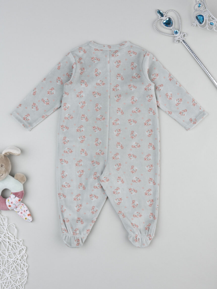 βρεφικό φορμάκι σενίλ πράσινο με μονόκερους για κορίτσι - Prénatal