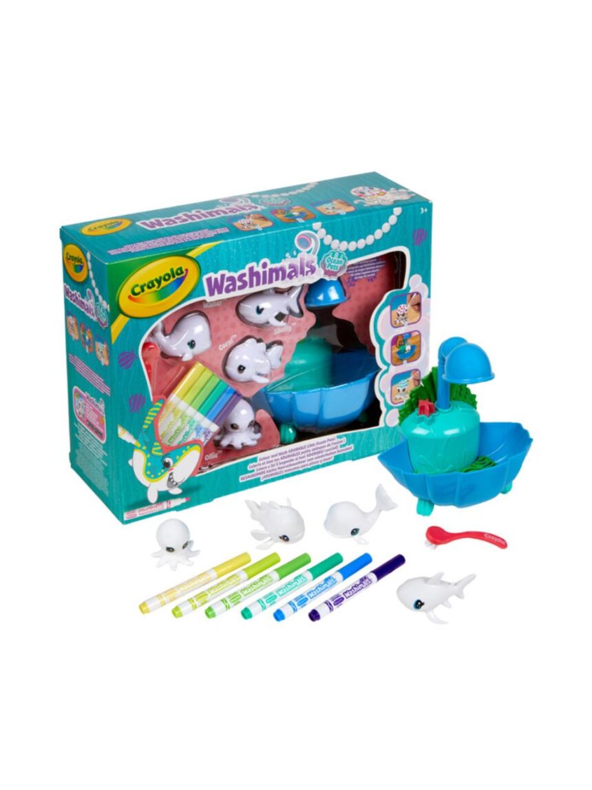 Crayola washimals σετ ζωάκια ωκεανού με μπάνιο και αυτοκόλλητα - Crayola