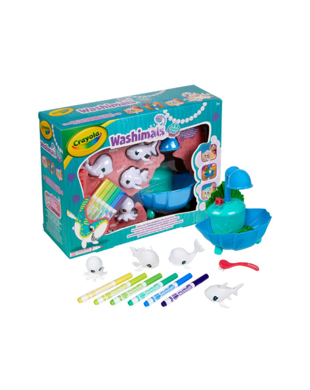 Crayola washimals σετ ζωάκια ωκεανού με μπάνιο και αυτοκόλλητα - Crayola