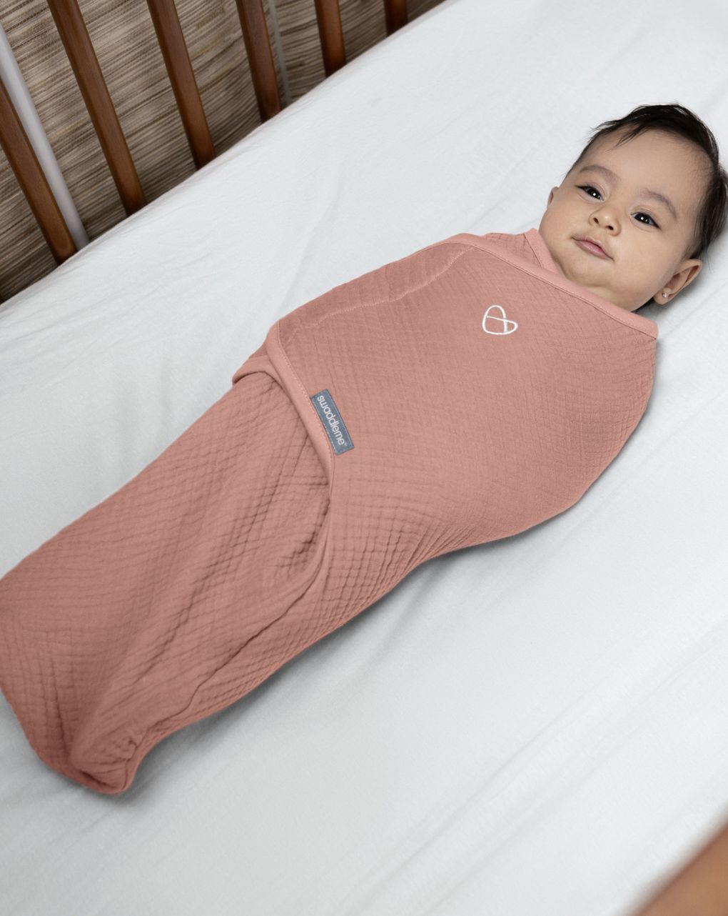 Swaddleme™ by ingenuity™  πάνα αγκαλιάς muslin swaddle blush 1.5 tog 0-3m 17051 - Swaddleme