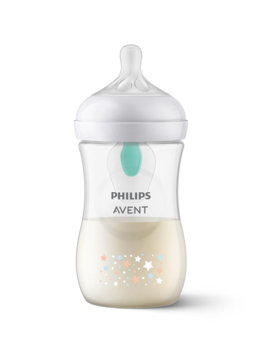 Philips avent πλαστικό μπιμπερό natural response με airfree valve 260ml 1m+ αστέρια και αρκουδάκι scy673/82 - Philips Avent