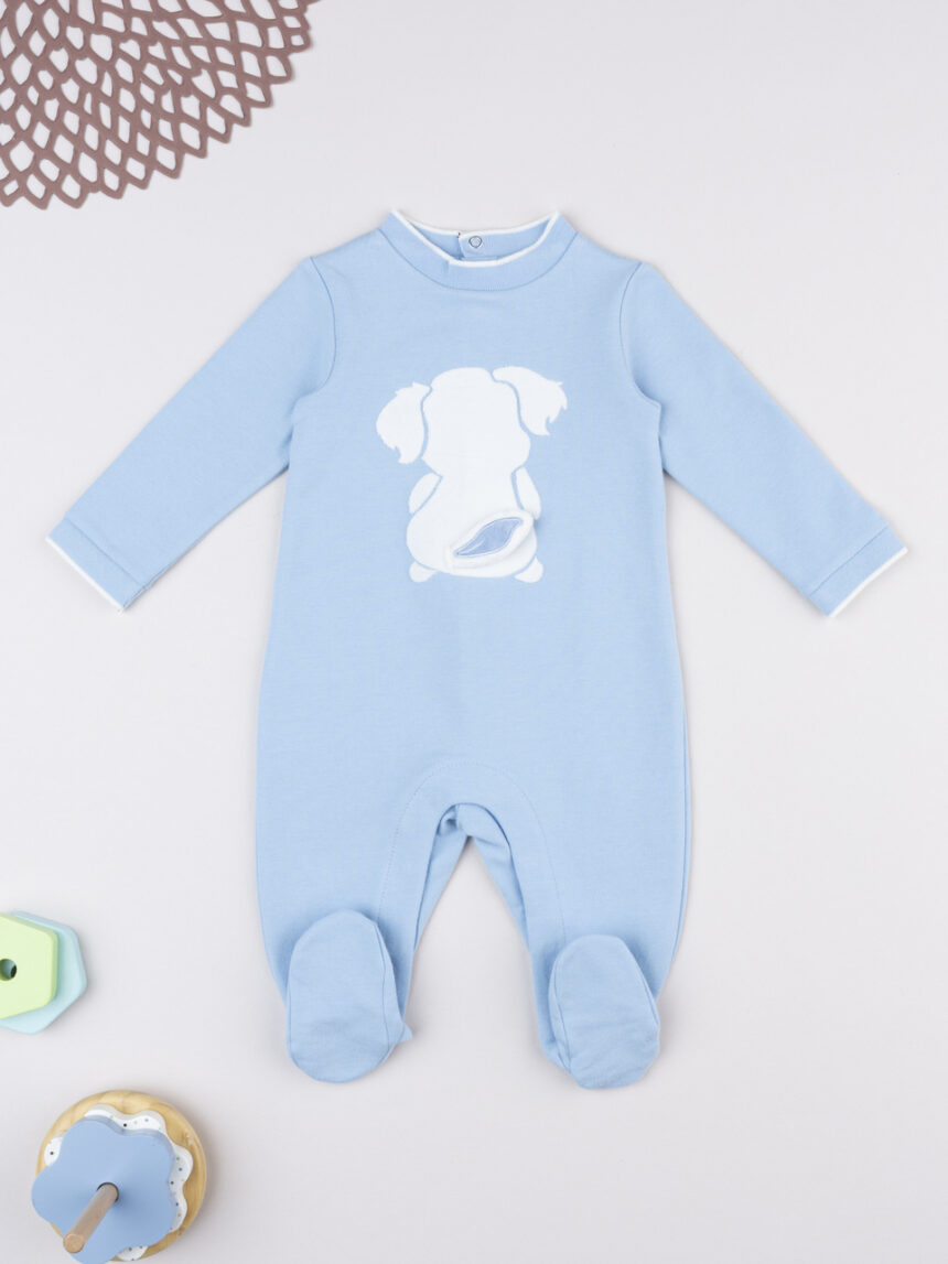 βρεφικό φορμάκι γαλάζιο με σκυλάκι για αγόρι - Prénatal