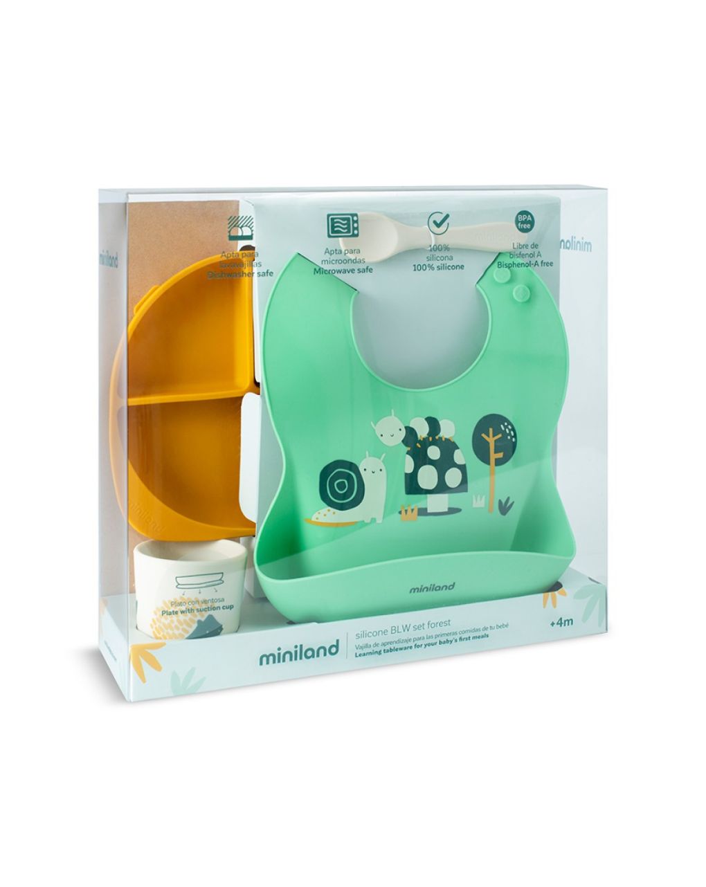 Miniland blw σετ φαγητού σιλικόνης garden ml89638 - Miniland