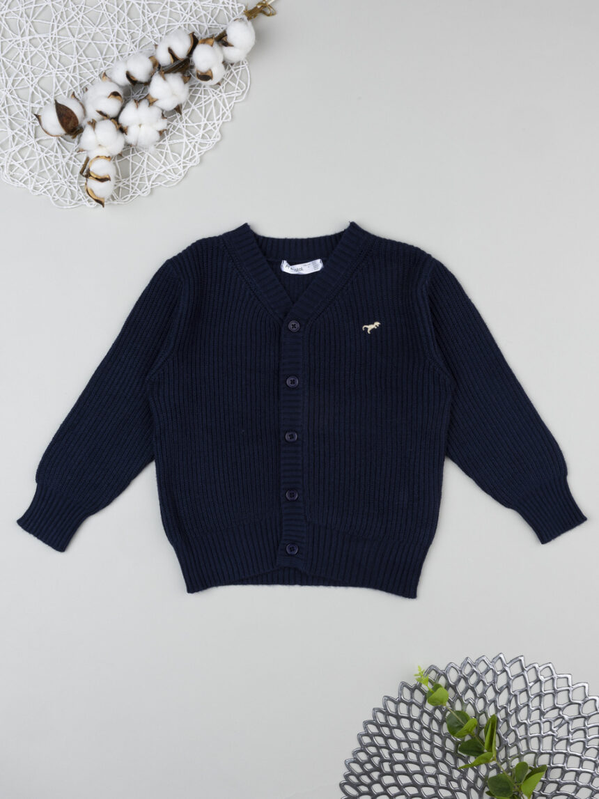 παιδική ζακέτα μπλε με δεινόσαυρο για αγόρι - Prénatal