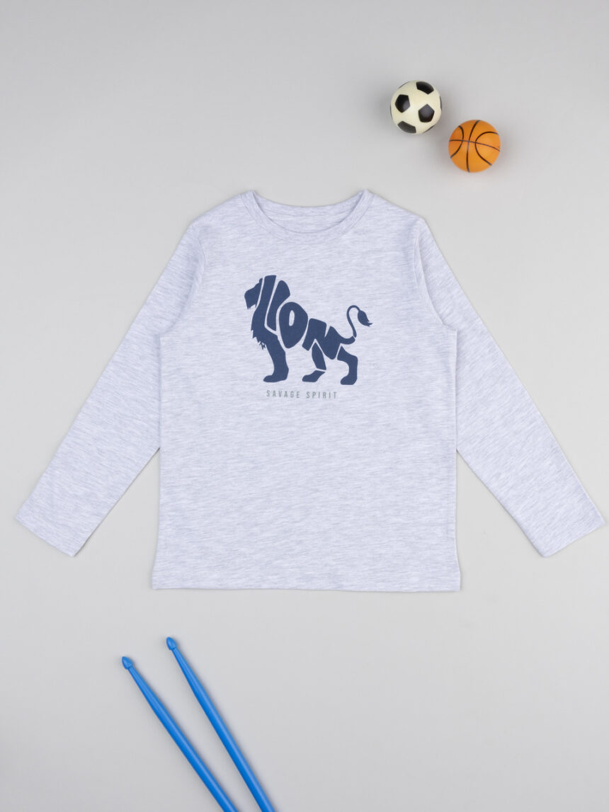 παιδική μπλούζα γκρι lion για αγόρι - Prénatal