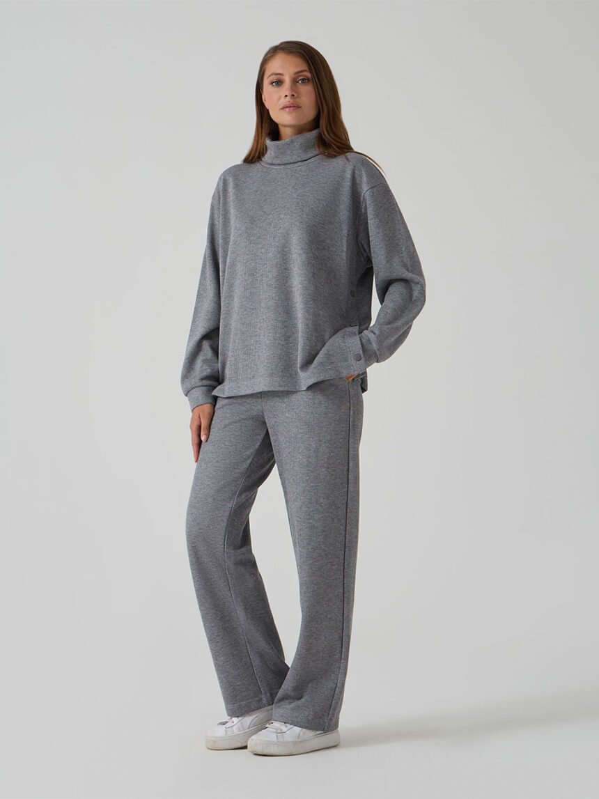 γυναικείο πουλόβερ εγκυμοσύνης/θηλασμού γκρι - Prénatal