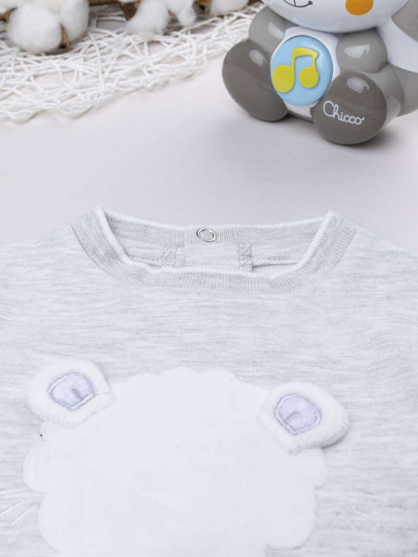 βρεφικό φορμάκι γκρι με αρκουδάκι για αγόρι - Prénatal