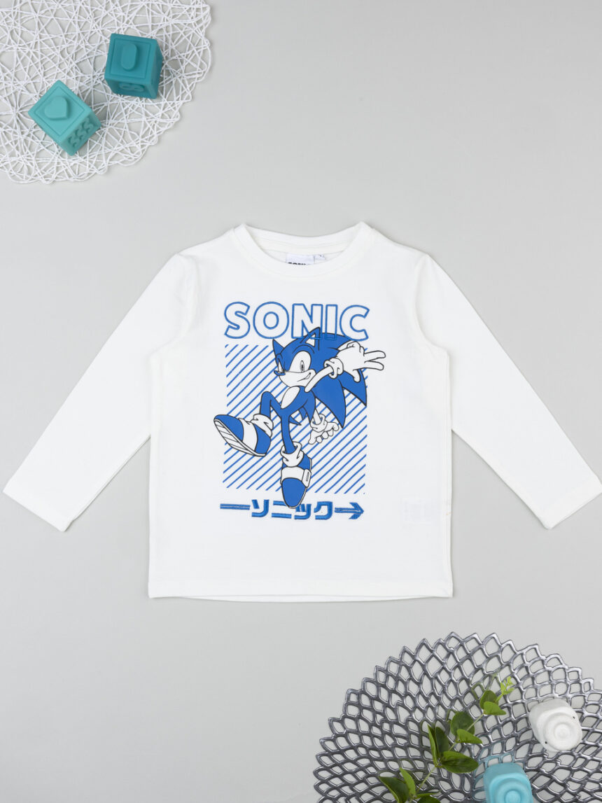 παιδική μπλούζα λευκή sonic για αγόρι - Prénatal