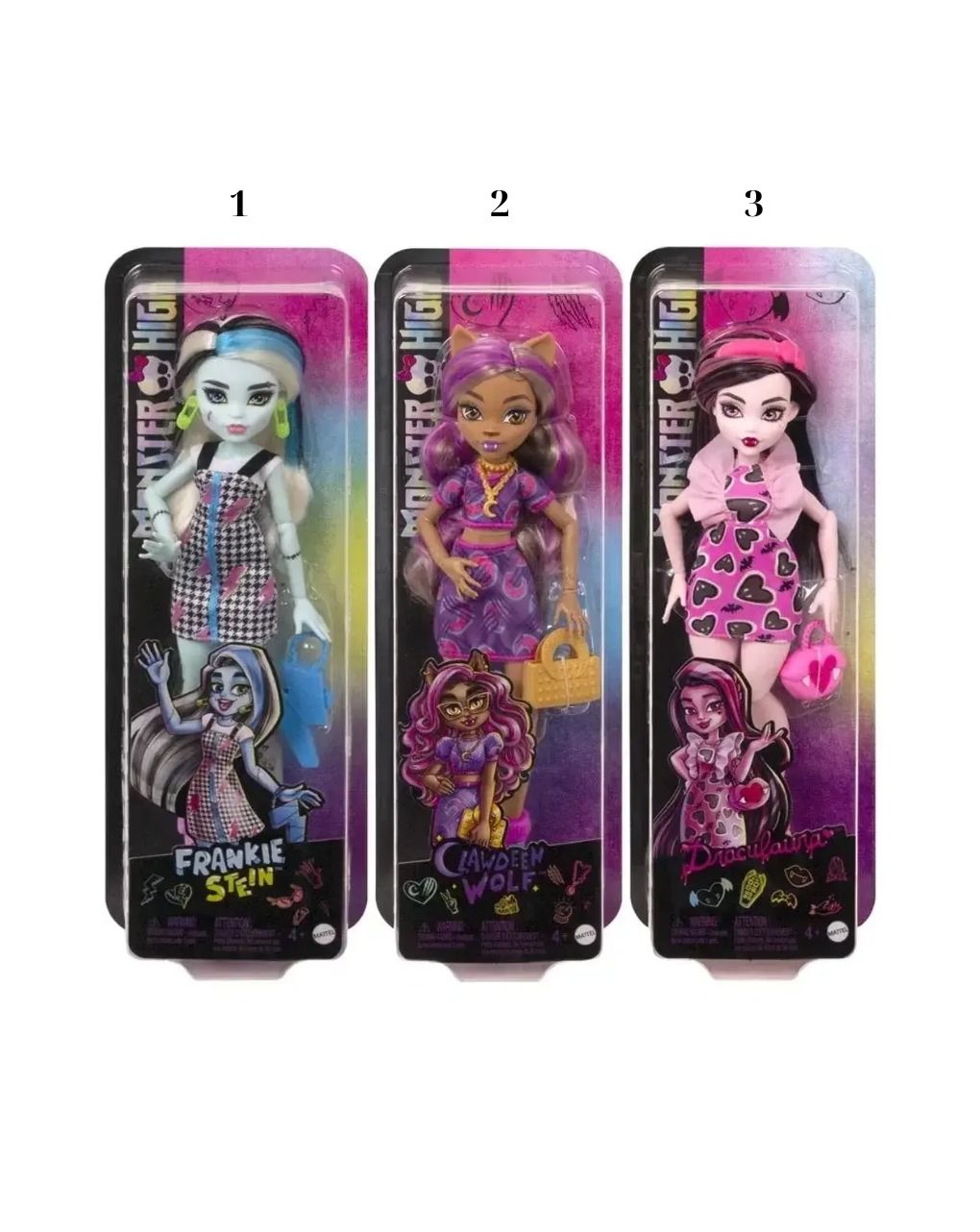 Mattel monster high κούκλες hrc12 (3 σχέδια)