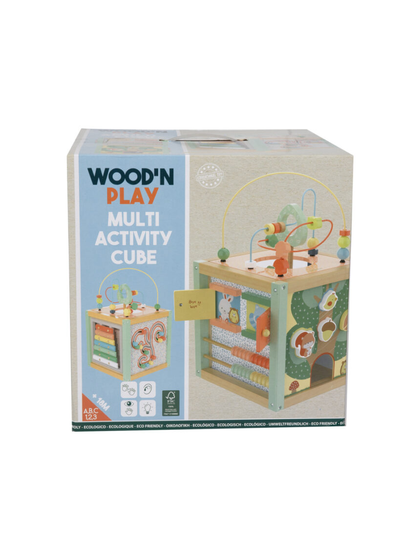 Wood ’n play maxi ξύλινος κύβος δραστηριοτήτων 18m+ - Wood'N Play