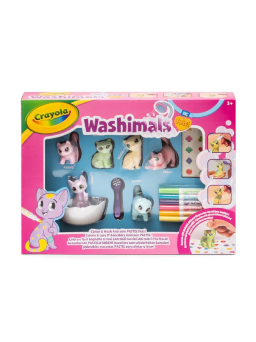 Crayola washimals pets σετ δραστηριοτήτων με παλέτα παστέλ και αυτοκόλλητα ζωάκια - Crayola