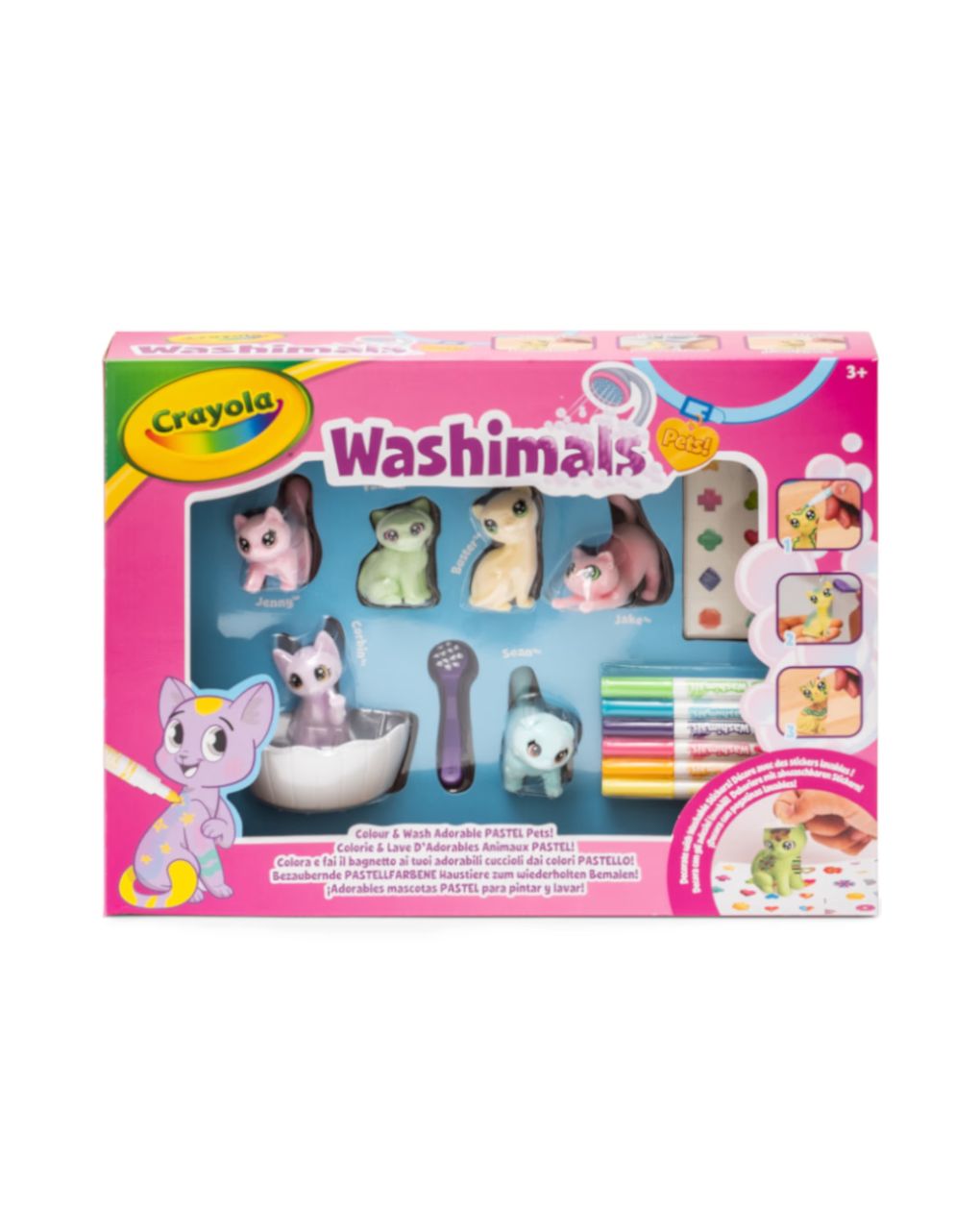 Crayola washimals pets σετ δραστηριοτήτων με παλέτα παστέλ και αυτοκόλλητα ζωάκια - Crayola