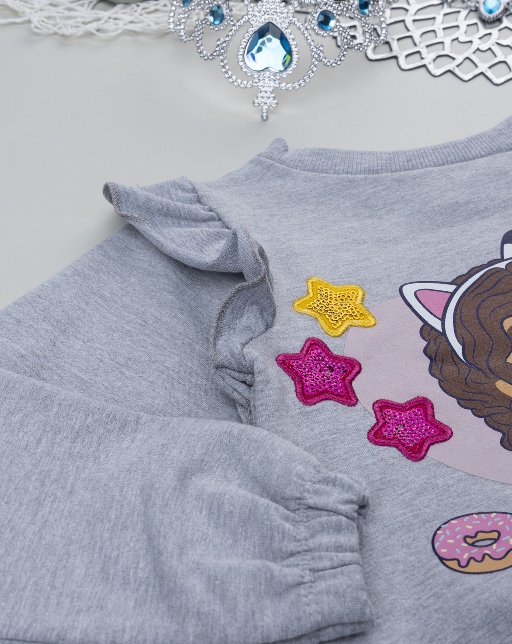 παιδική μπλούζα φούτερ γκρι gabby για κορίτσι - Prénatal