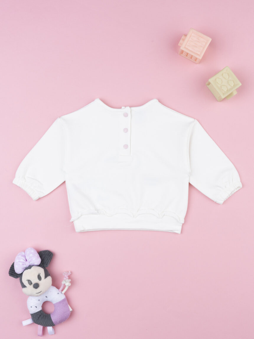 βρεφική μπλούζα φούτερ λευκή minnie για κορίτσι - Prénatal