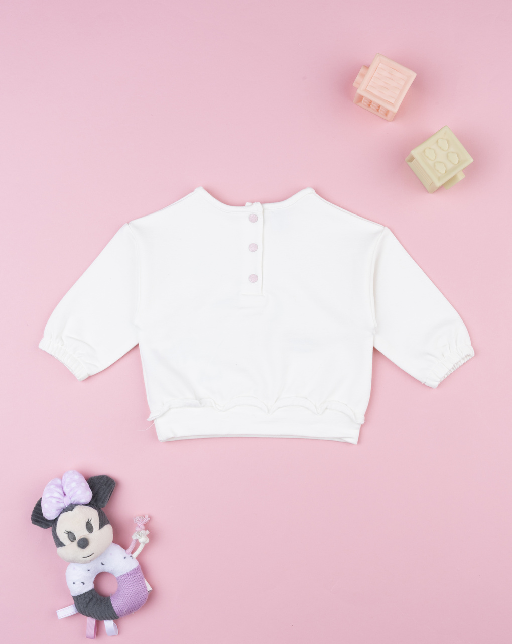 βρεφική μπλούζα φούτερ λευκή minnie για κορίτσι - Prénatal