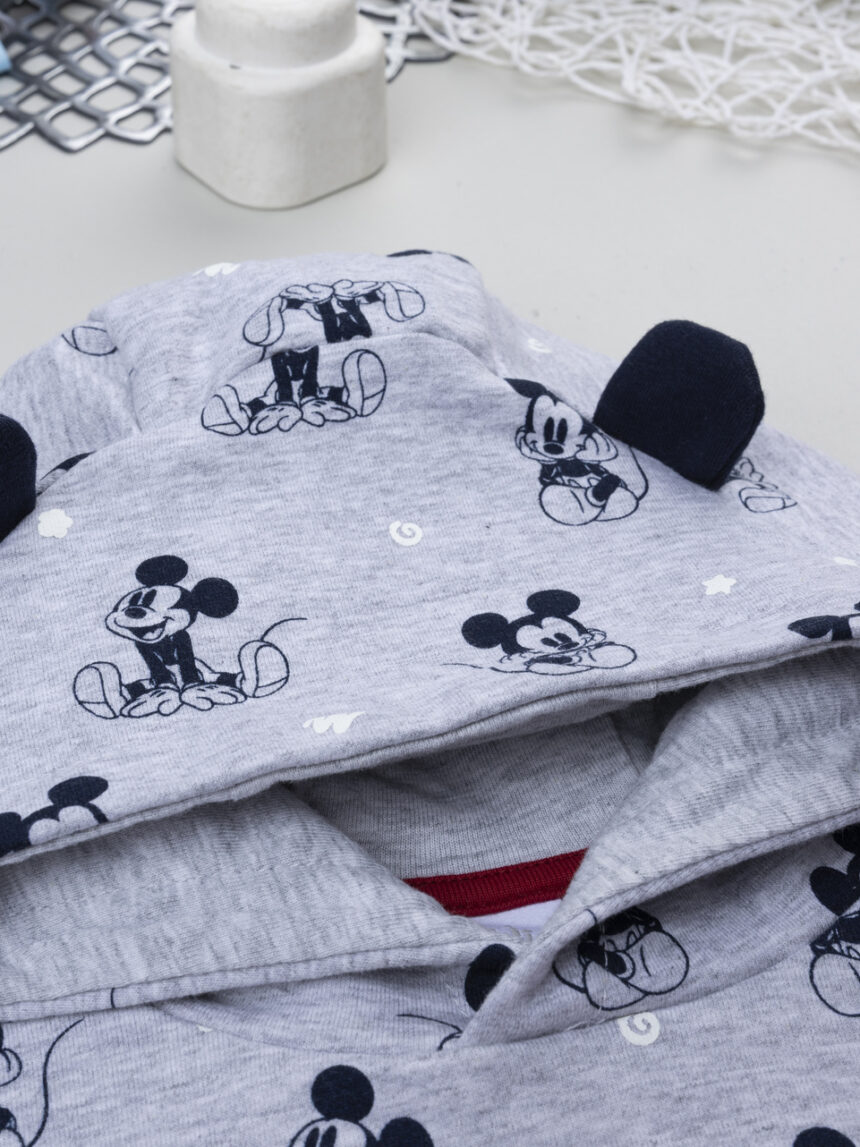 βρεφική μπλούζα φούτερ γκρι mickey για αγόρι - Prénatal