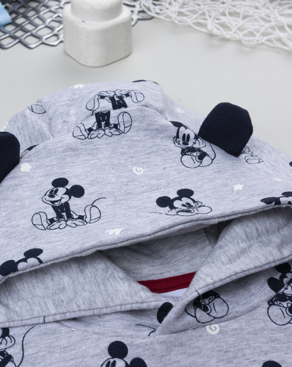 βρεφική μπλούζα φούτερ γκρι mickey για αγόρι - Prénatal