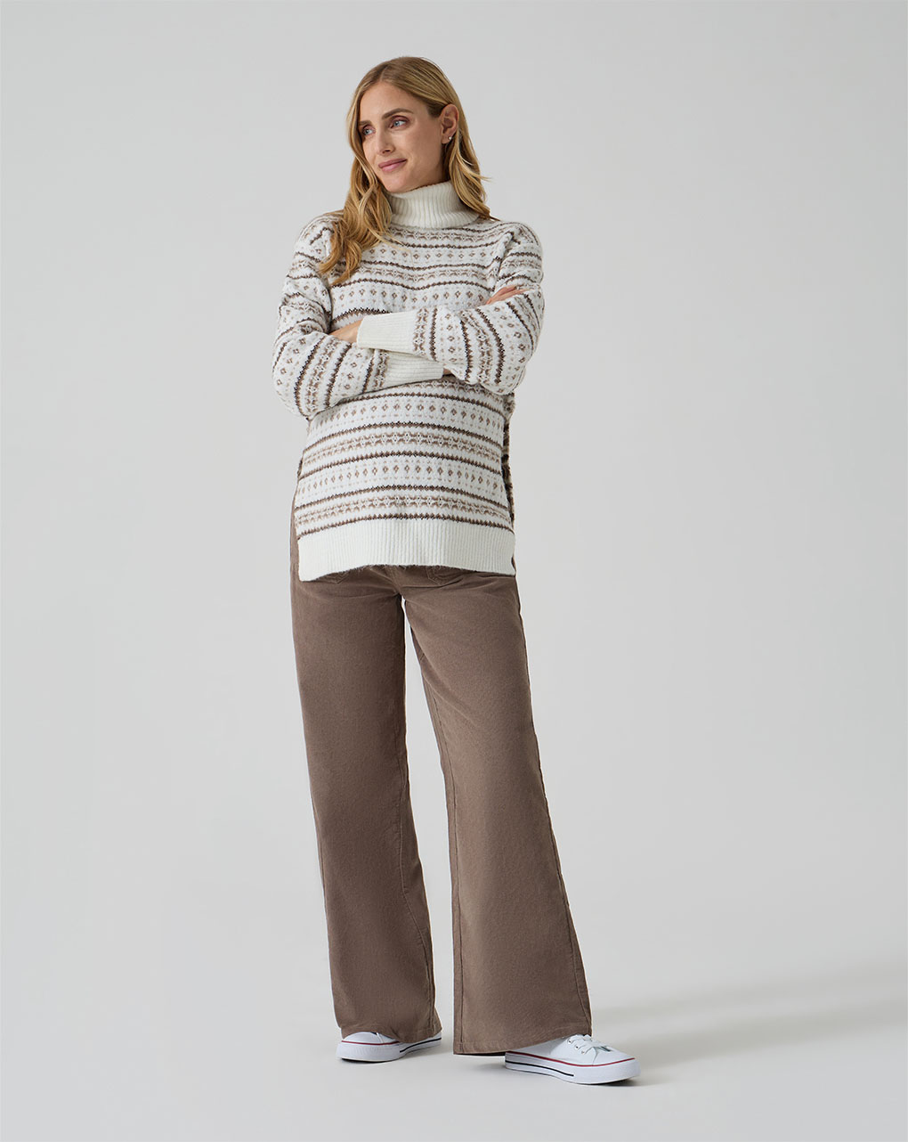 γυναικείο παντελόνι εγκυμοσύνης βελουτέ καφέ - Prénatal