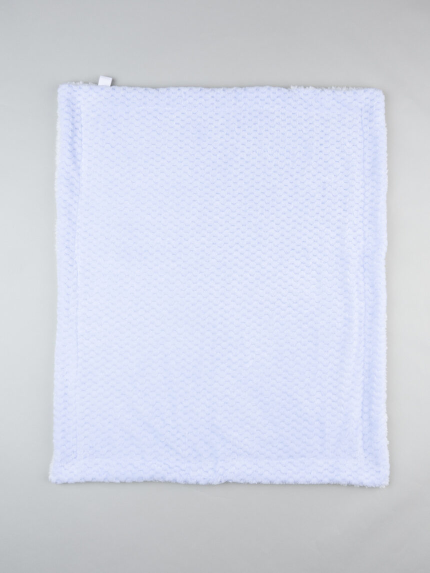 βρεφική σενίλ κουβέρτα γαλάζια με γουνάκι για αγόρι - Prénatal