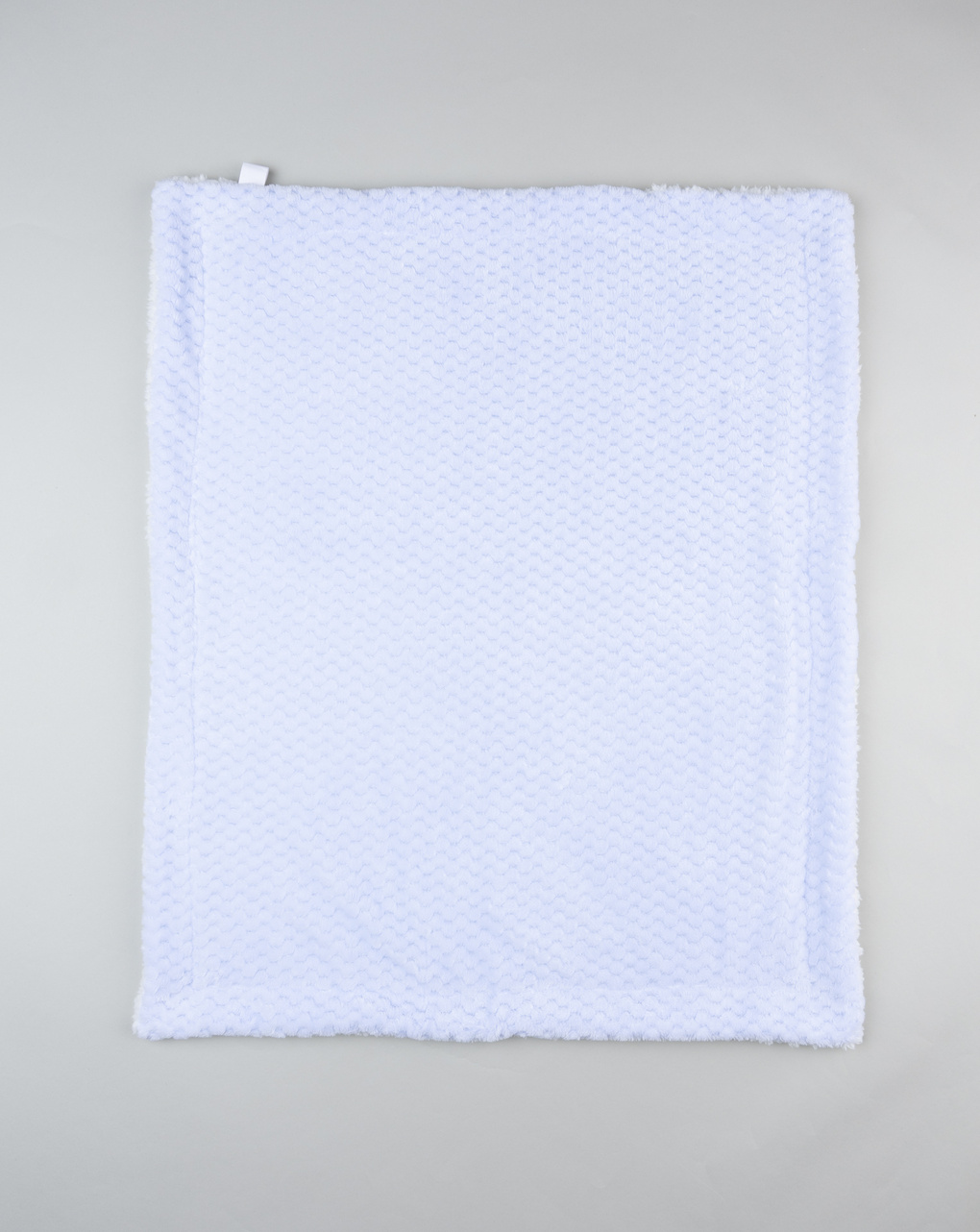 βρεφική σενίλ κουβέρτα γαλάζια με γουνάκι για αγόρι