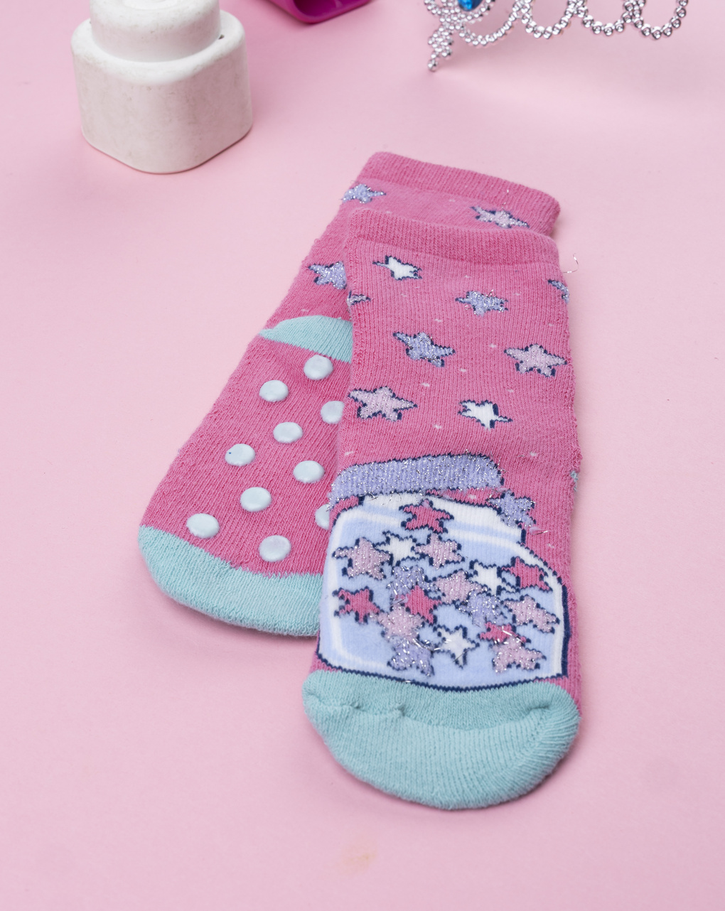 βρεφικές αντιολισθητικές κάλτσες με αστέρια για κορίτσι - Prénatal