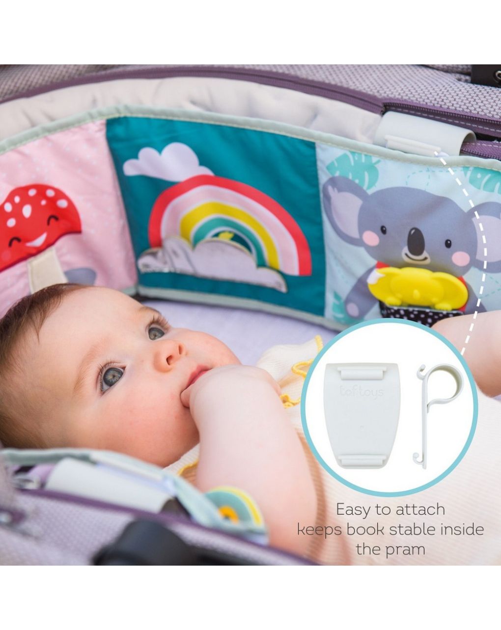 Taf toys koala clip-on pram book μαλακό βρεφικό βιβλίο δύο όψεων t-12615 - Taf-toys