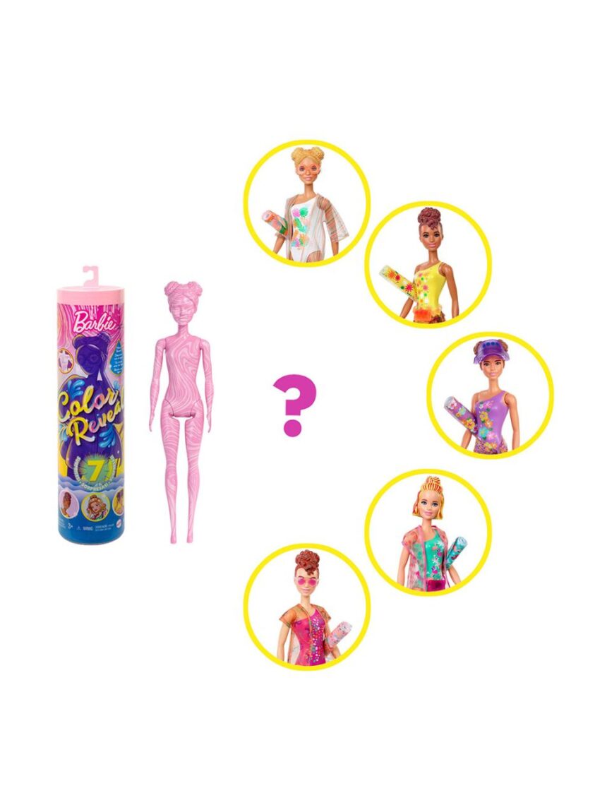 Mattel barbie color reveal summer series gtr95 (5 σχέδια) - BARBIE