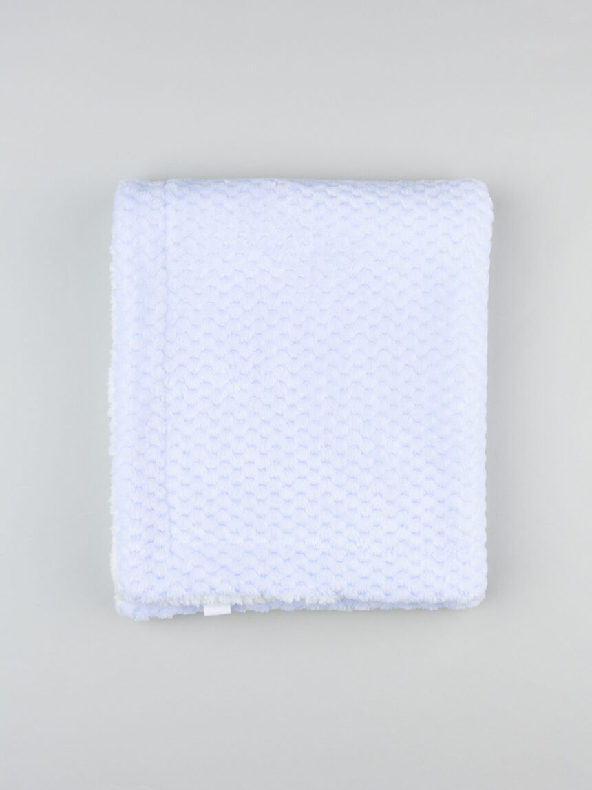 βρεφική σενίλ κουβέρτα γαλάζια με γουνάκι για αγόρι - Prénatal